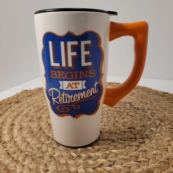 Spoontiques *Life‎ Begins At Retirement* Travel Mug - Picture 2 of 7